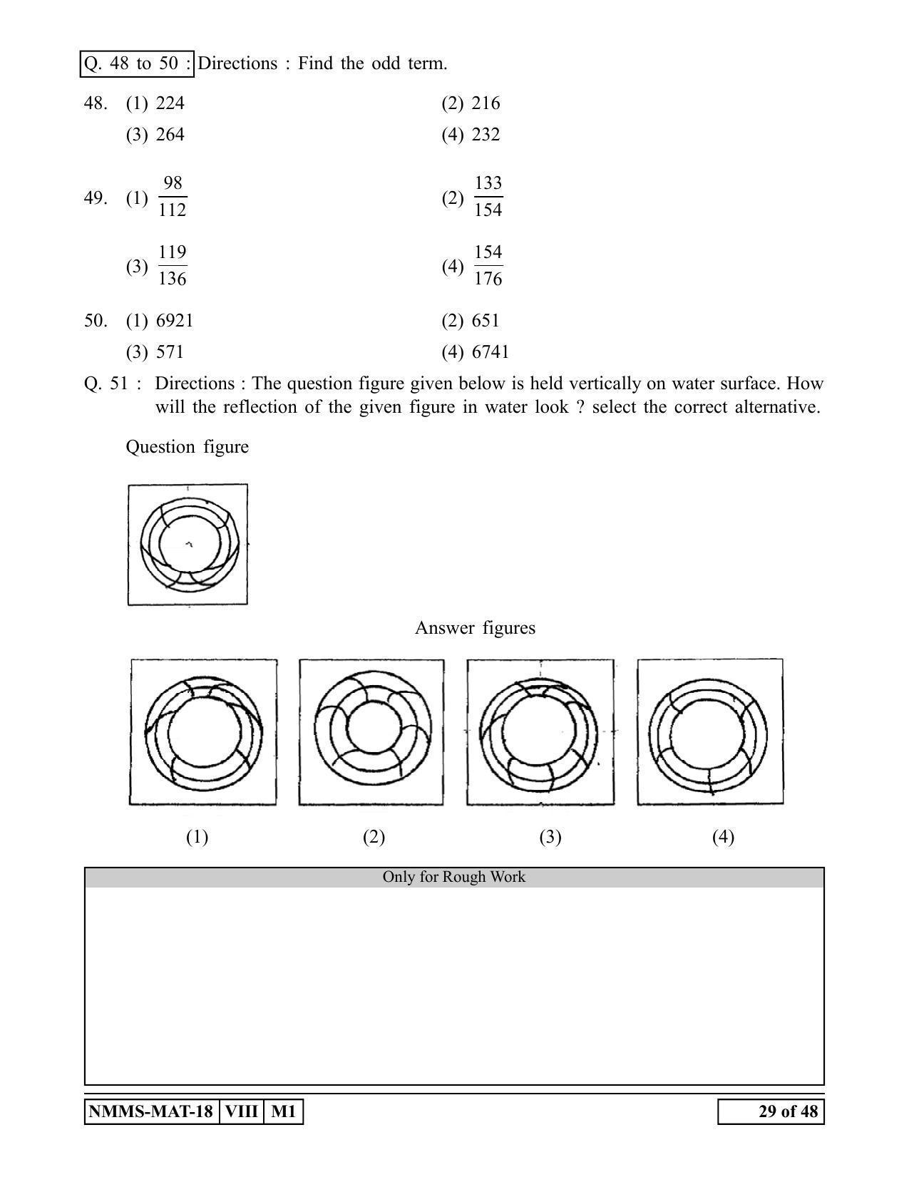 MAT MARATHI 2018-19 Class 8 Maharashtra NMMS Question Papers - Page 29