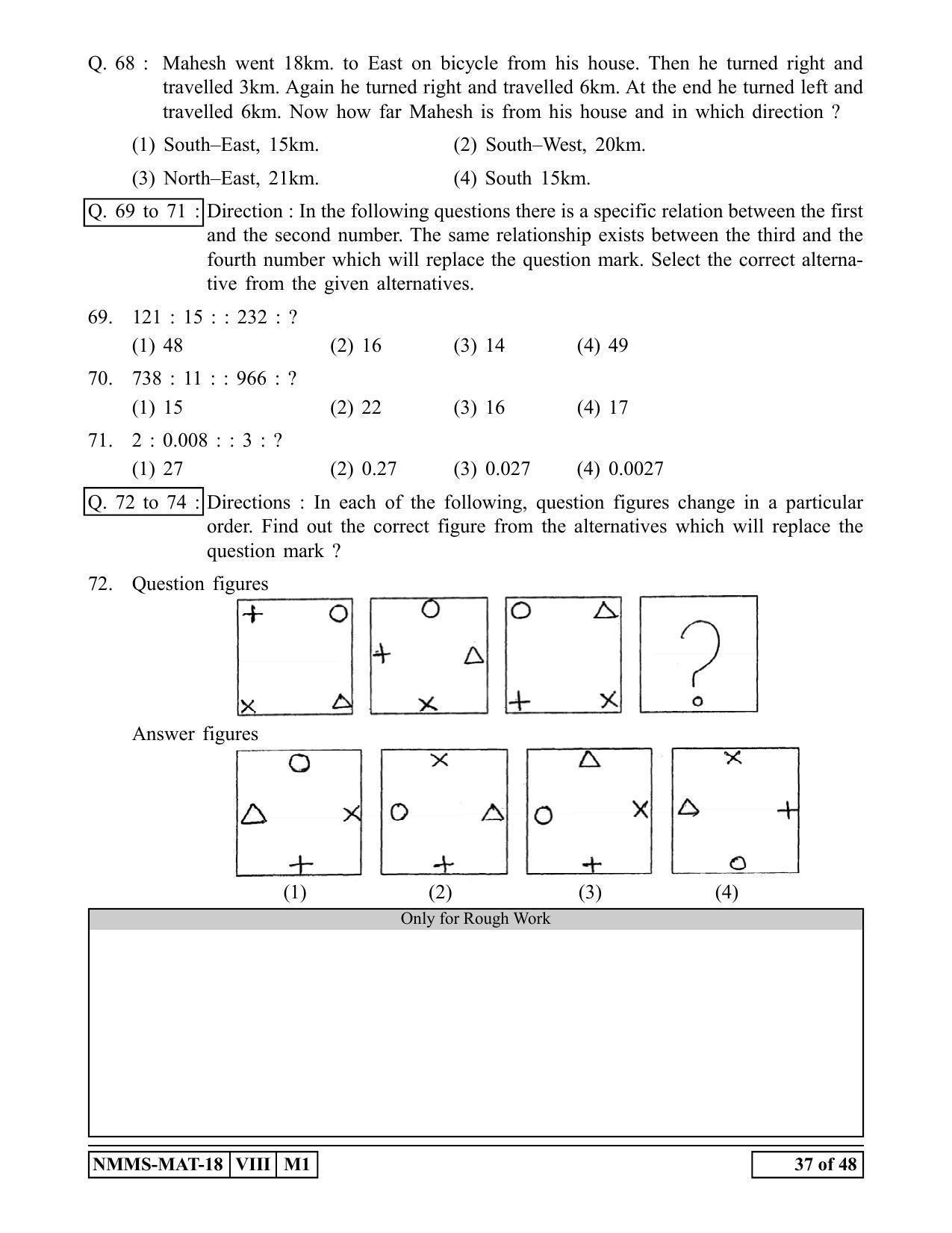 MAT MARATHI 2018-19 Class 8 Maharashtra NMMS Question Papers - Page 37