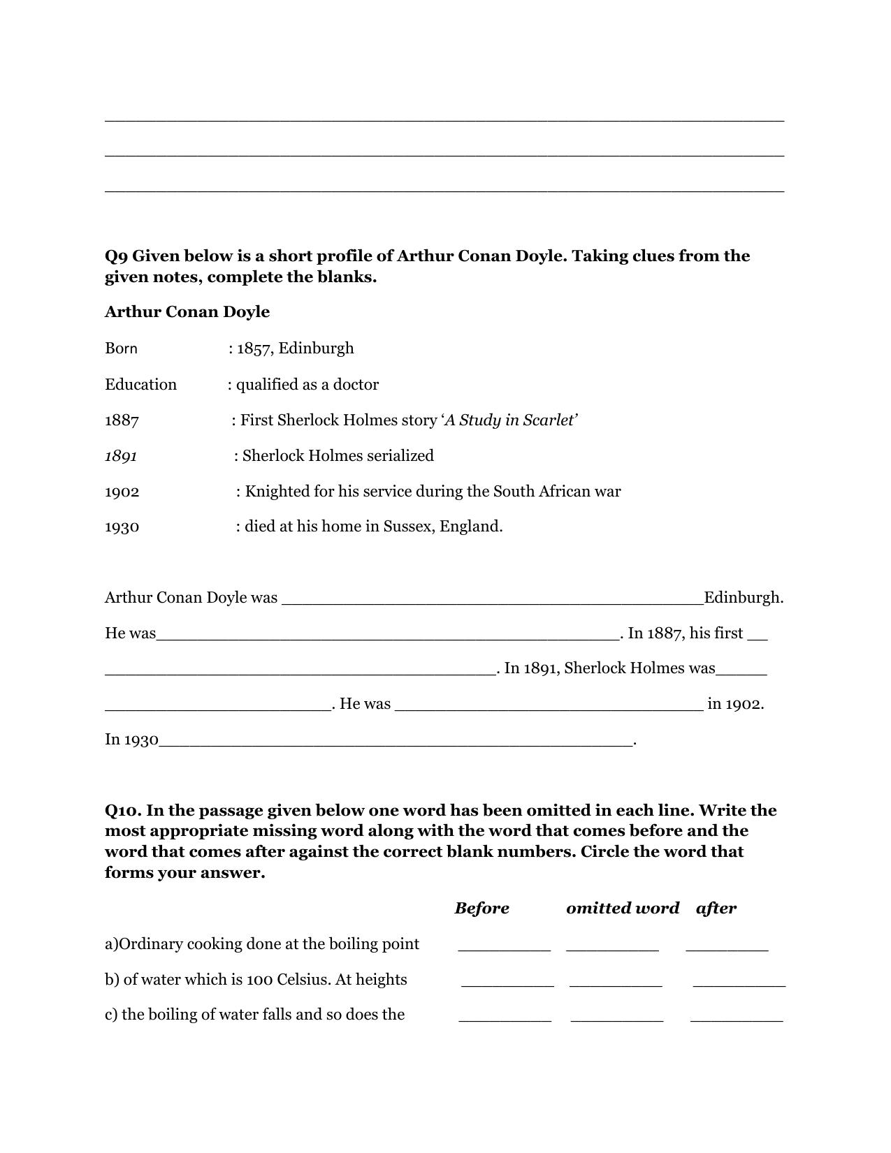 CBSE Worksheets for Class 9 English Assignment 19 - Page 5