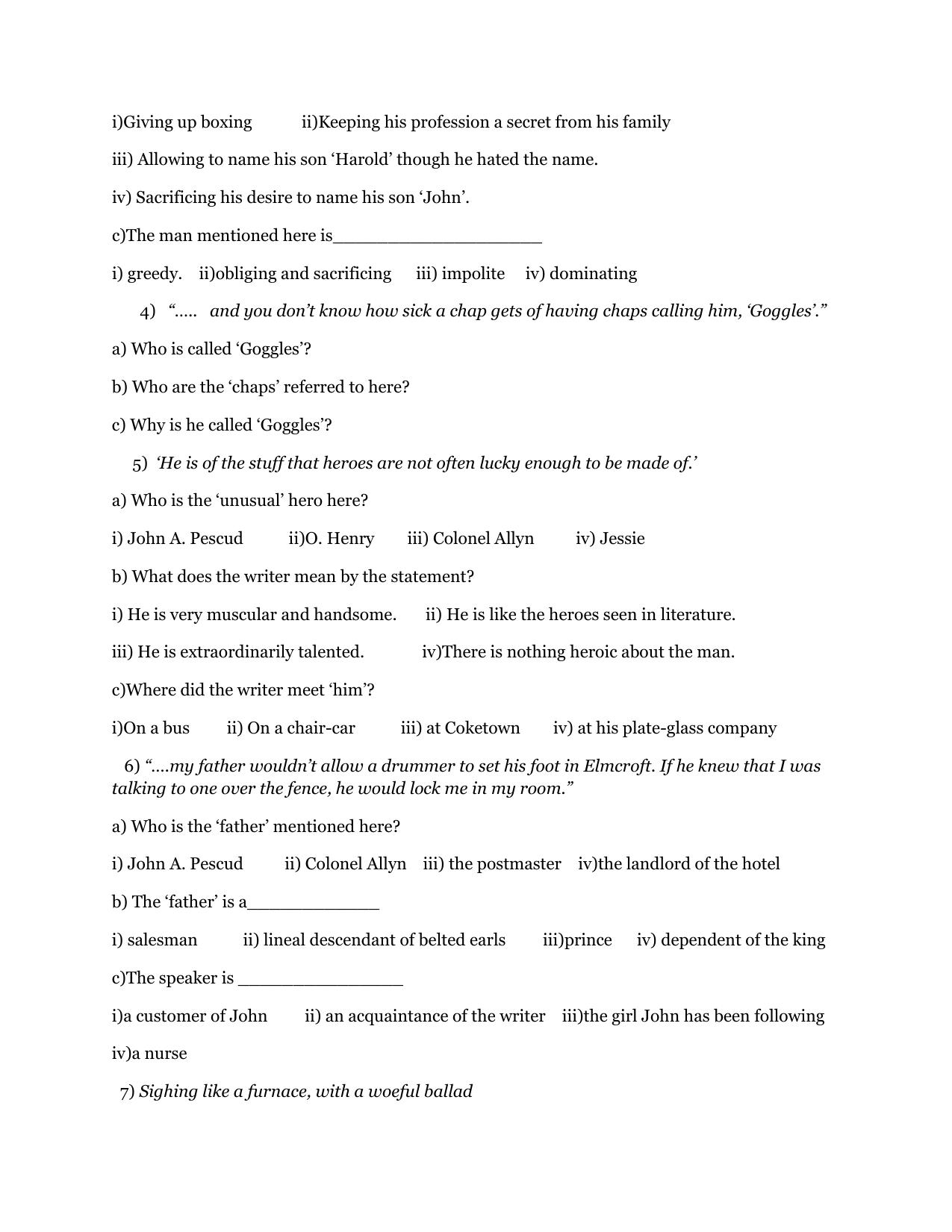 CBSE Worksheets for Class 9 English Assignment 19 - Page 7