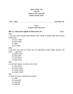 CBSE Class 12 Bodo Sample Question Paper 2024-25