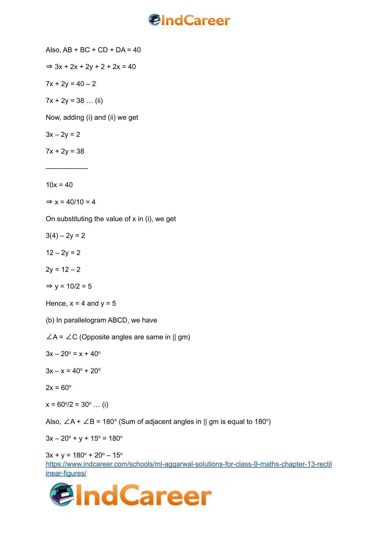 ML Aggarwal Solutions for Class 9 Maths Chapter 13- Rectilinear Figures - Page 8