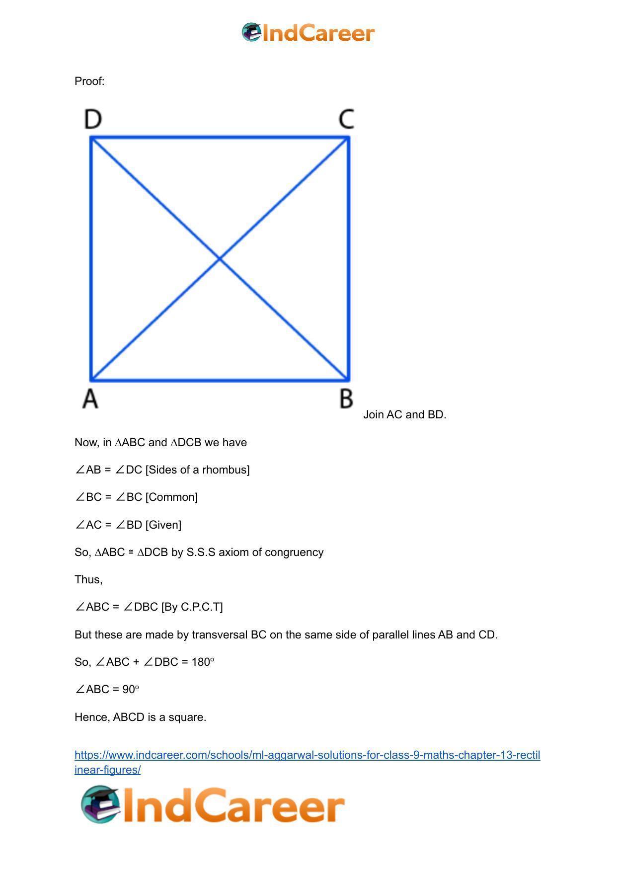 ML Aggarwal Solutions for Class 9 Maths Chapter 13- Rectilinear Figures - Page 19