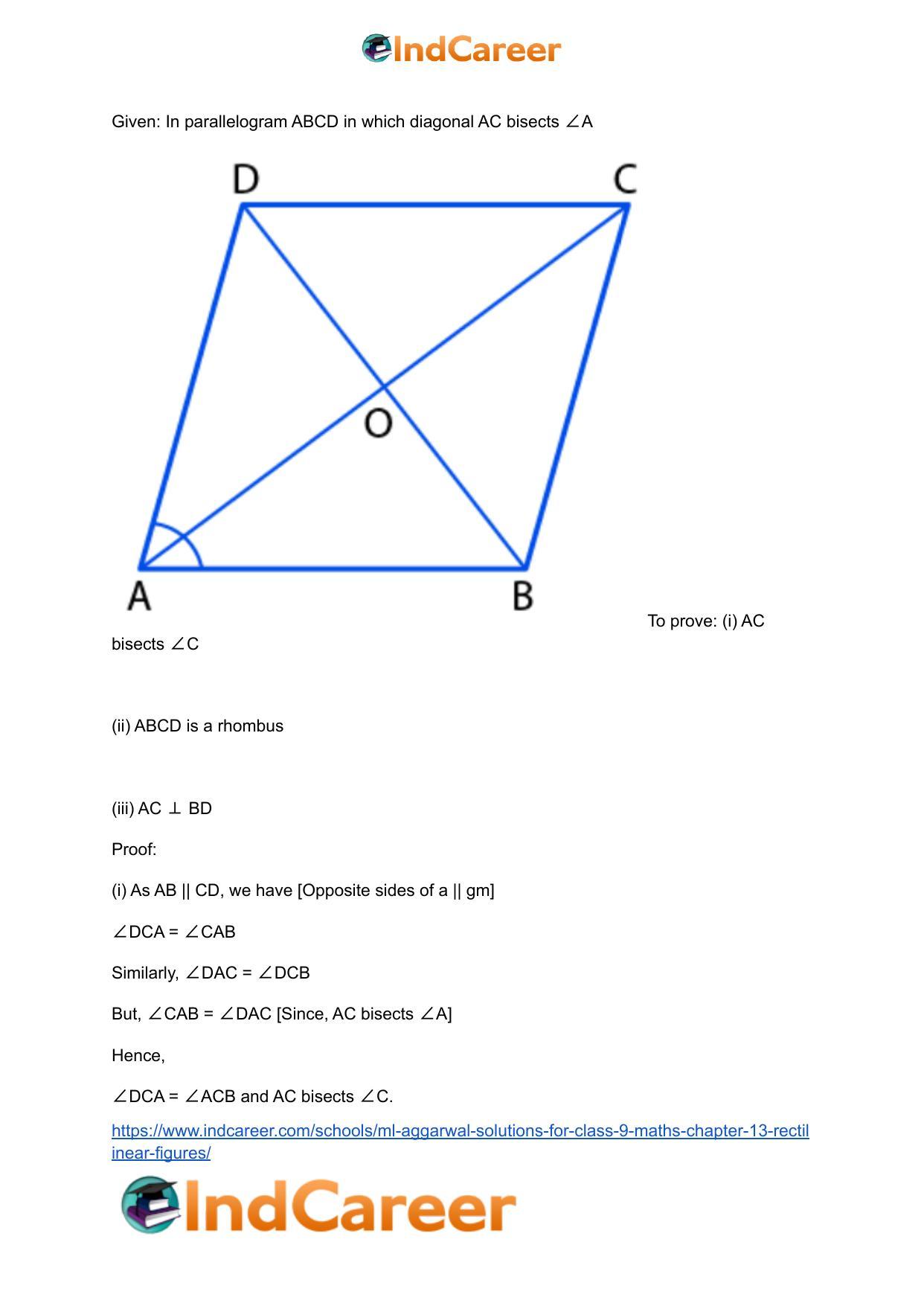 ML Aggarwal Solutions for Class 9 Maths Chapter 13- Rectilinear Figures - Page 21