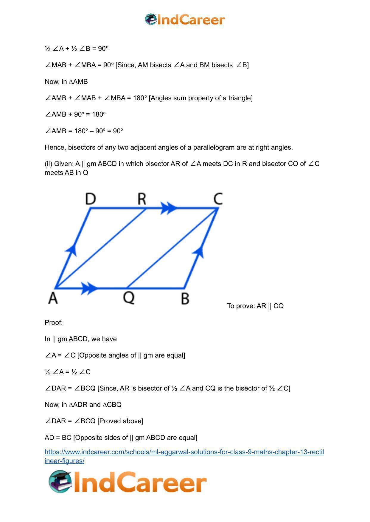 ML Aggarwal Solutions for Class 9 Maths Chapter 13- Rectilinear Figures - Page 23
