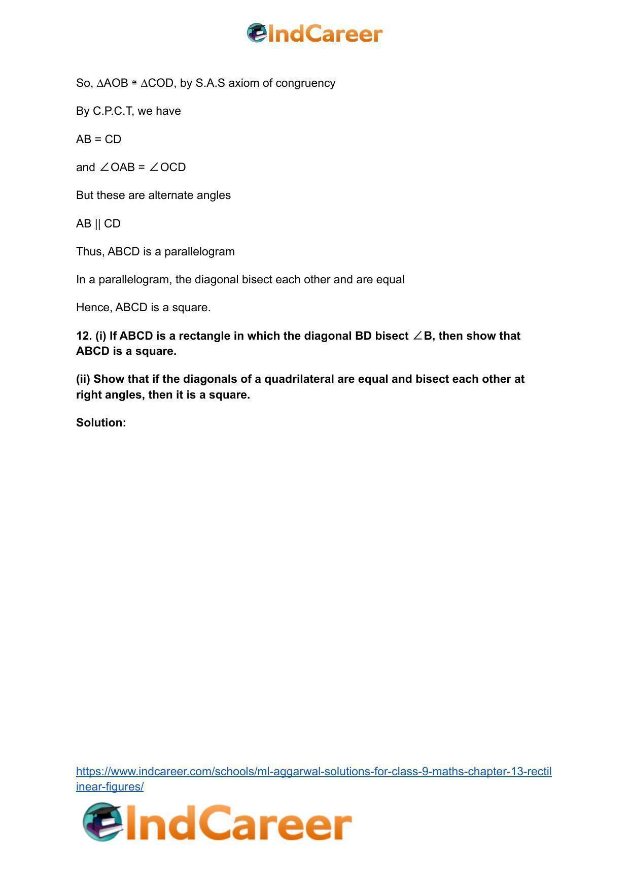 ML Aggarwal Solutions for Class 9 Maths Chapter 13- Rectilinear Figures - Page 25