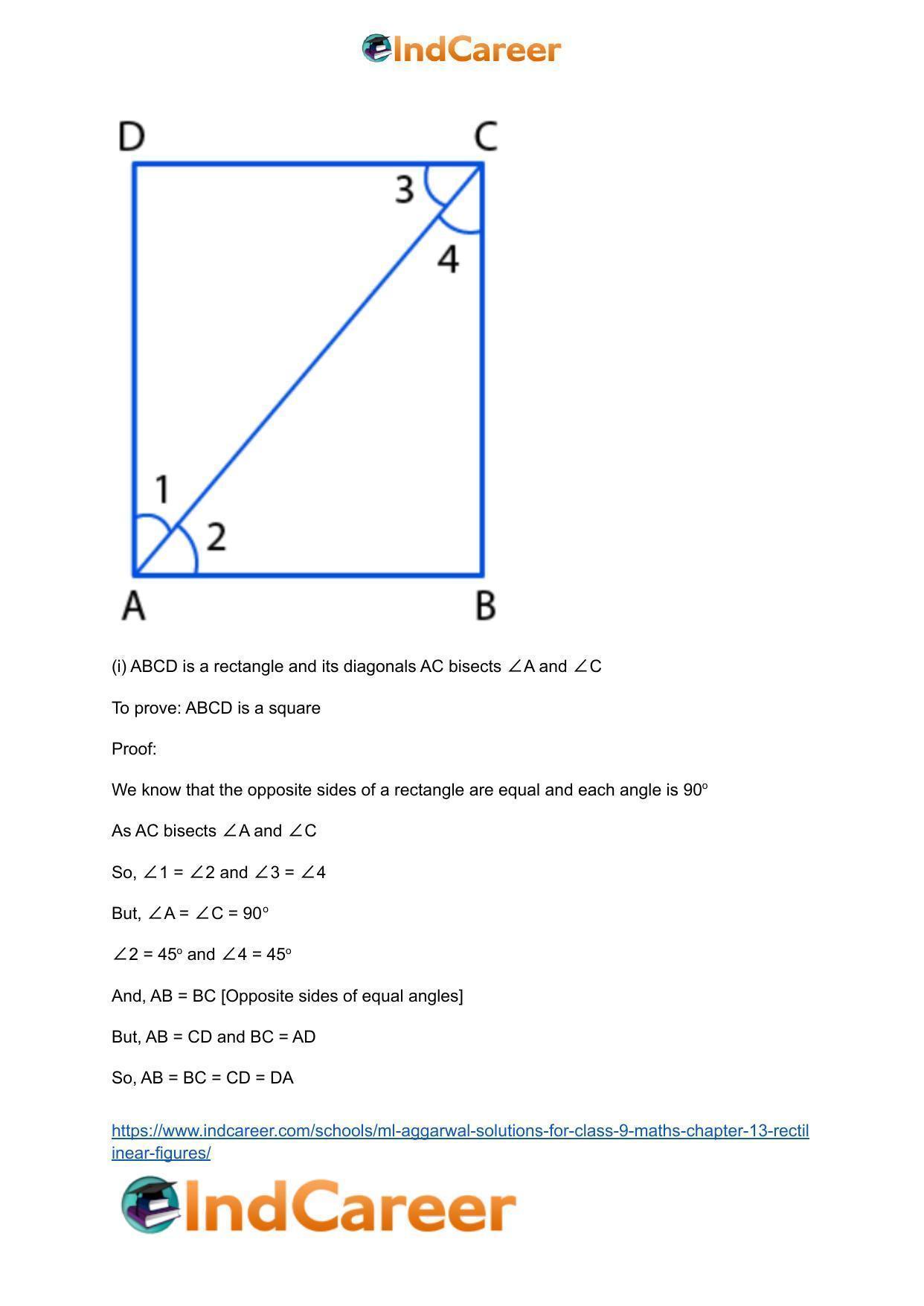 ML Aggarwal Solutions for Class 9 Maths Chapter 13- Rectilinear Figures - Page 26