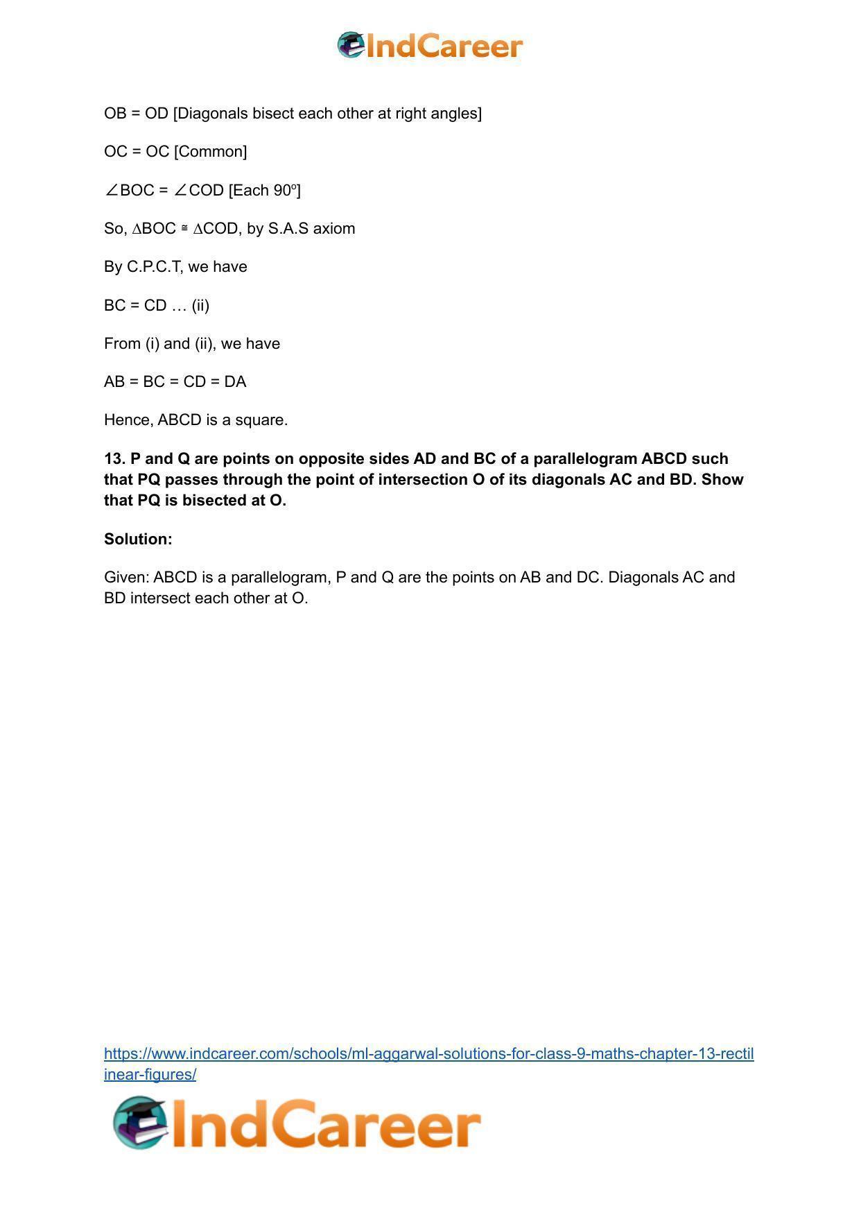 ML Aggarwal Solutions for Class 9 Maths Chapter 13- Rectilinear Figures - Page 28