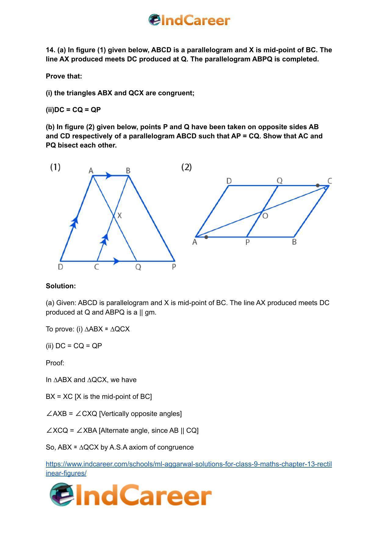 ML Aggarwal Solutions for Class 9 Maths Chapter 13- Rectilinear Figures - Page 30