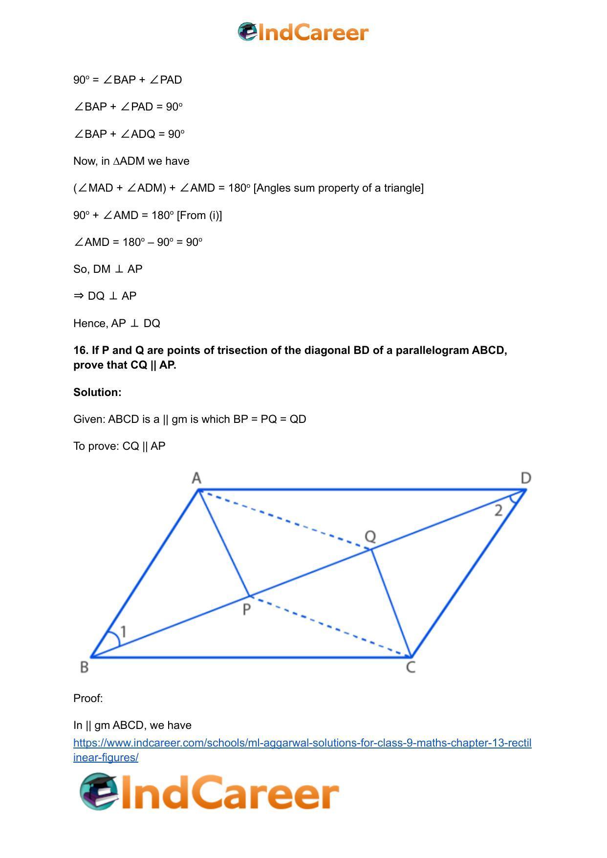 ML Aggarwal Solutions for Class 9 Maths Chapter 13- Rectilinear Figures - Page 33