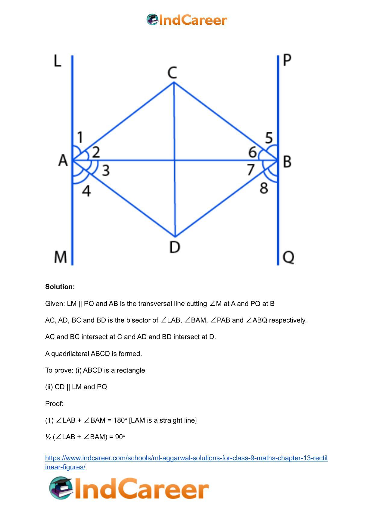 ML Aggarwal Solutions for Class 9 Maths Chapter 13- Rectilinear Figures - Page 35