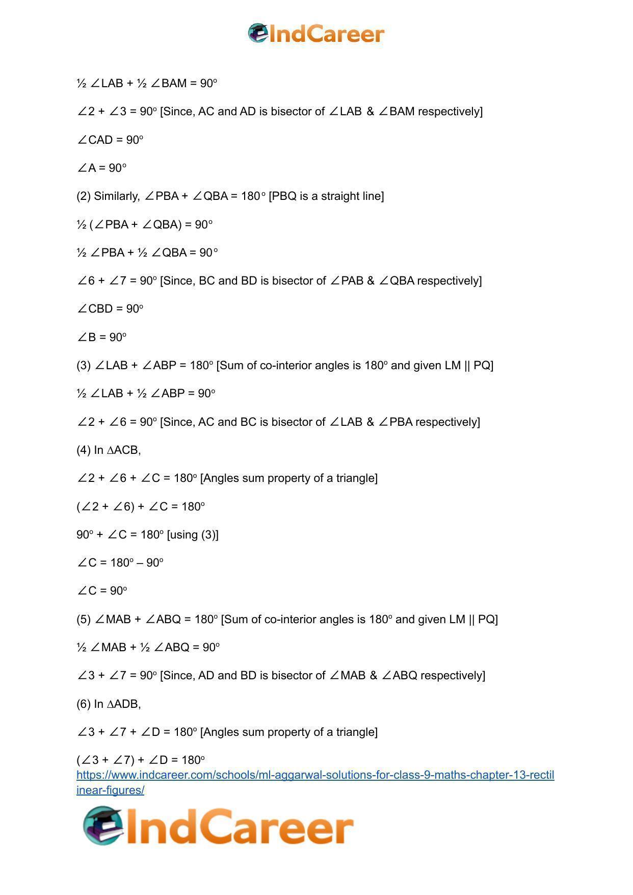 ML Aggarwal Solutions for Class 9 Maths Chapter 13- Rectilinear Figures - Page 36