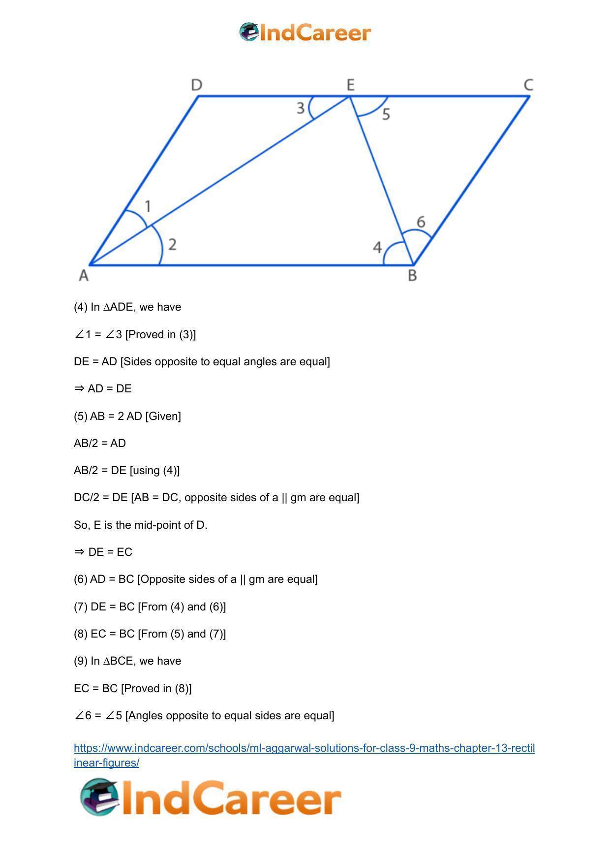 ML Aggarwal Solutions for Class 9 Maths Chapter 13- Rectilinear Figures - Page 39