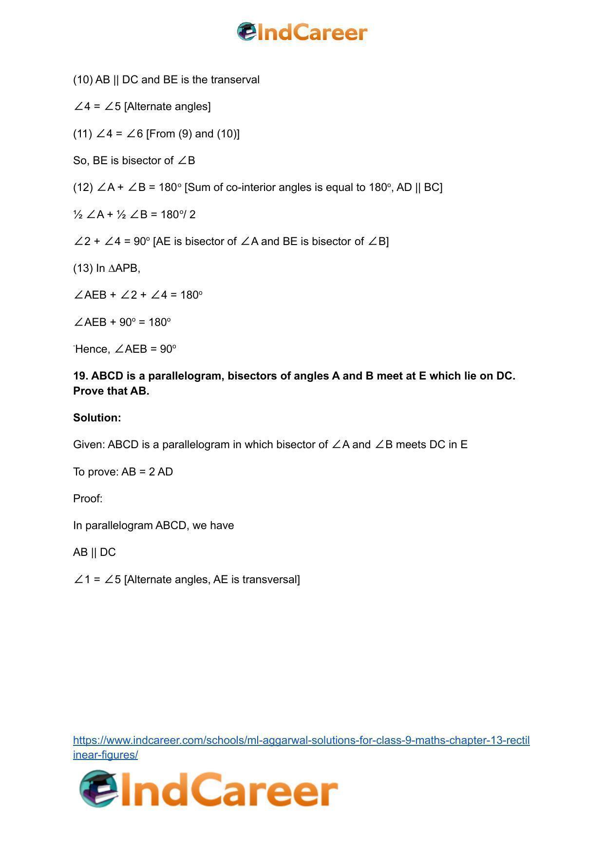 ML Aggarwal Solutions for Class 9 Maths Chapter 13- Rectilinear Figures - Page 40