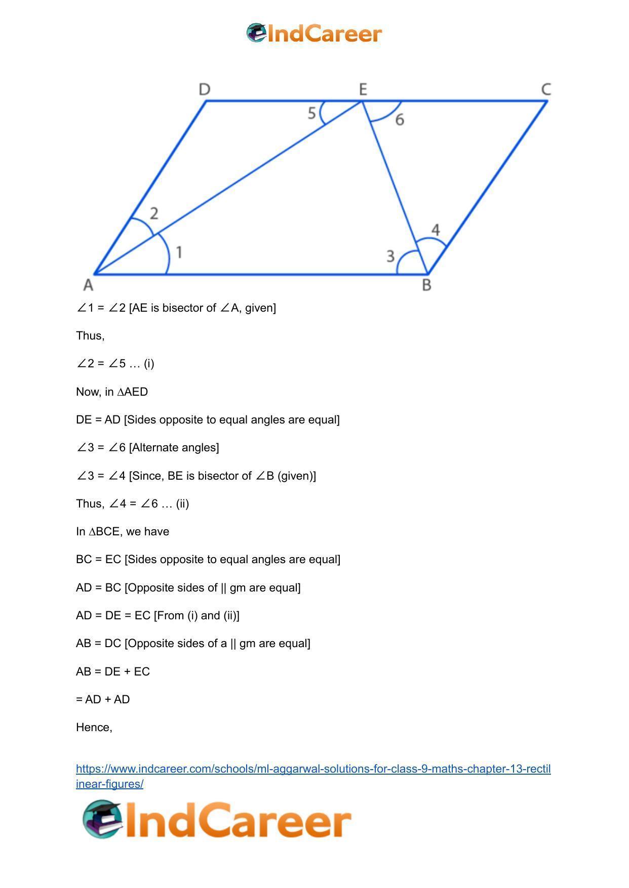 ML Aggarwal Solutions for Class 9 Maths Chapter 13- Rectilinear Figures - Page 41