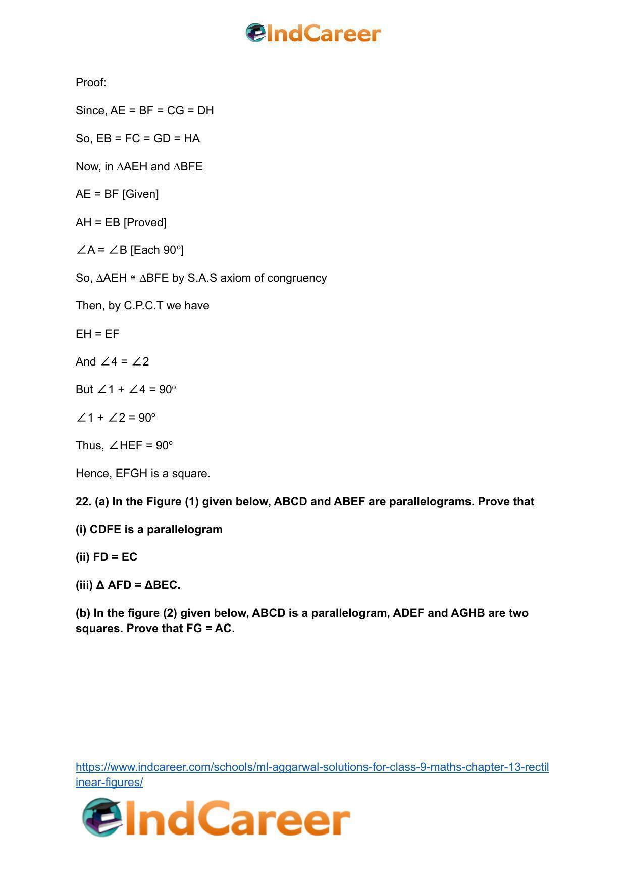 ML Aggarwal Solutions for Class 9 Maths Chapter 13- Rectilinear Figures - Page 44