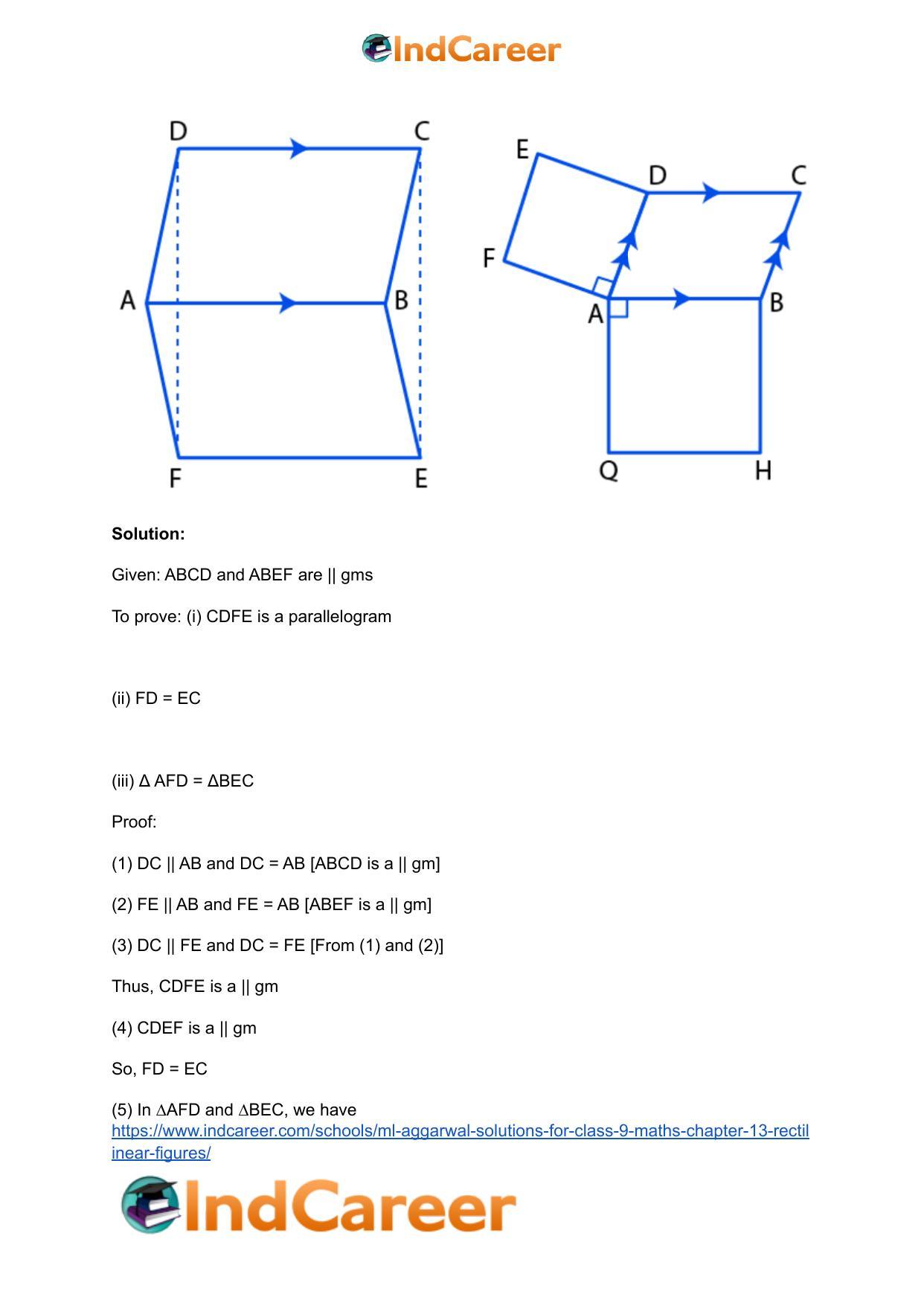ML Aggarwal Solutions for Class 9 Maths Chapter 13- Rectilinear Figures - Page 45