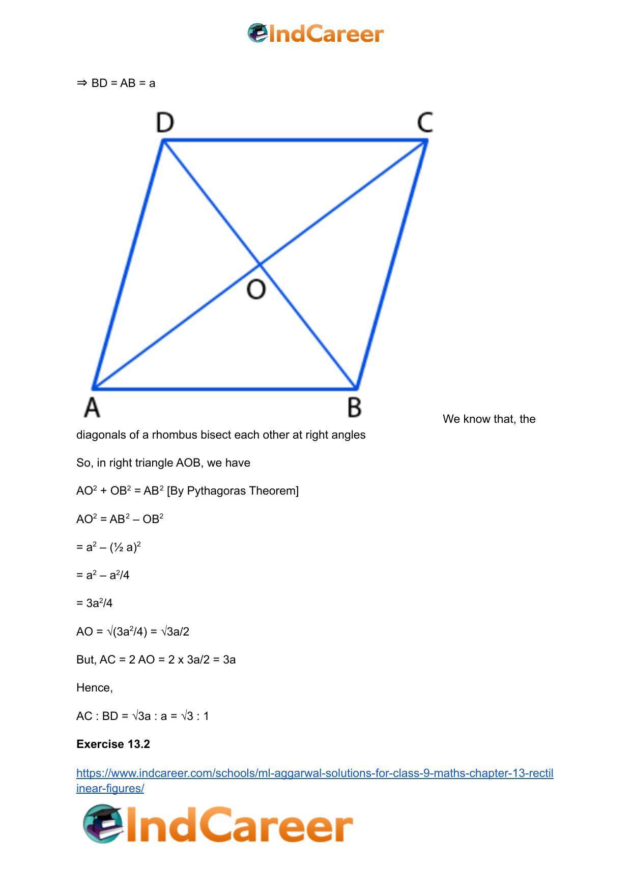 ML Aggarwal Solutions for Class 9 Maths Chapter 13- Rectilinear Figures - Page 47