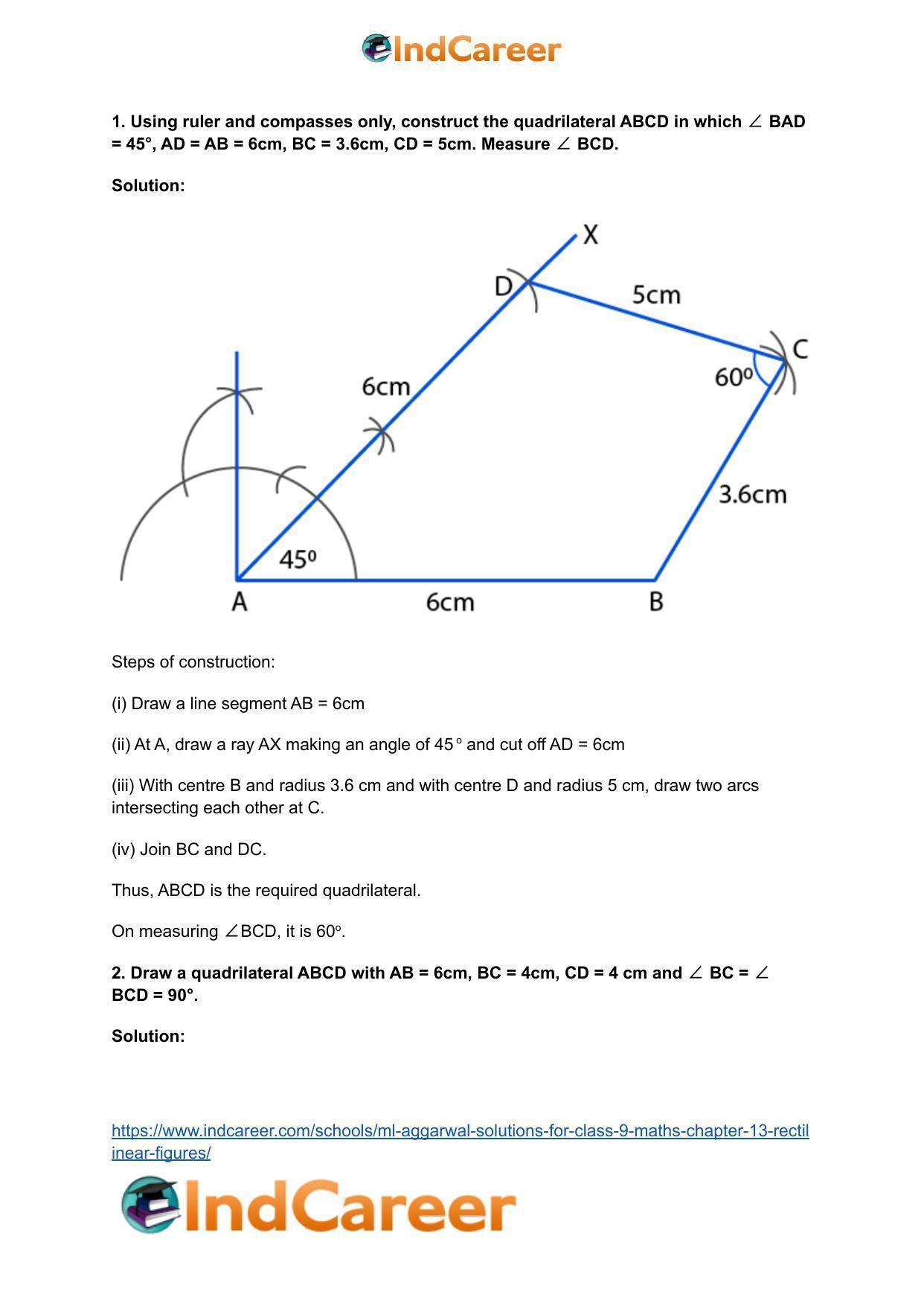 ML Aggarwal Solutions for Class 9 Maths Chapter 13- Rectilinear Figures - Page 48