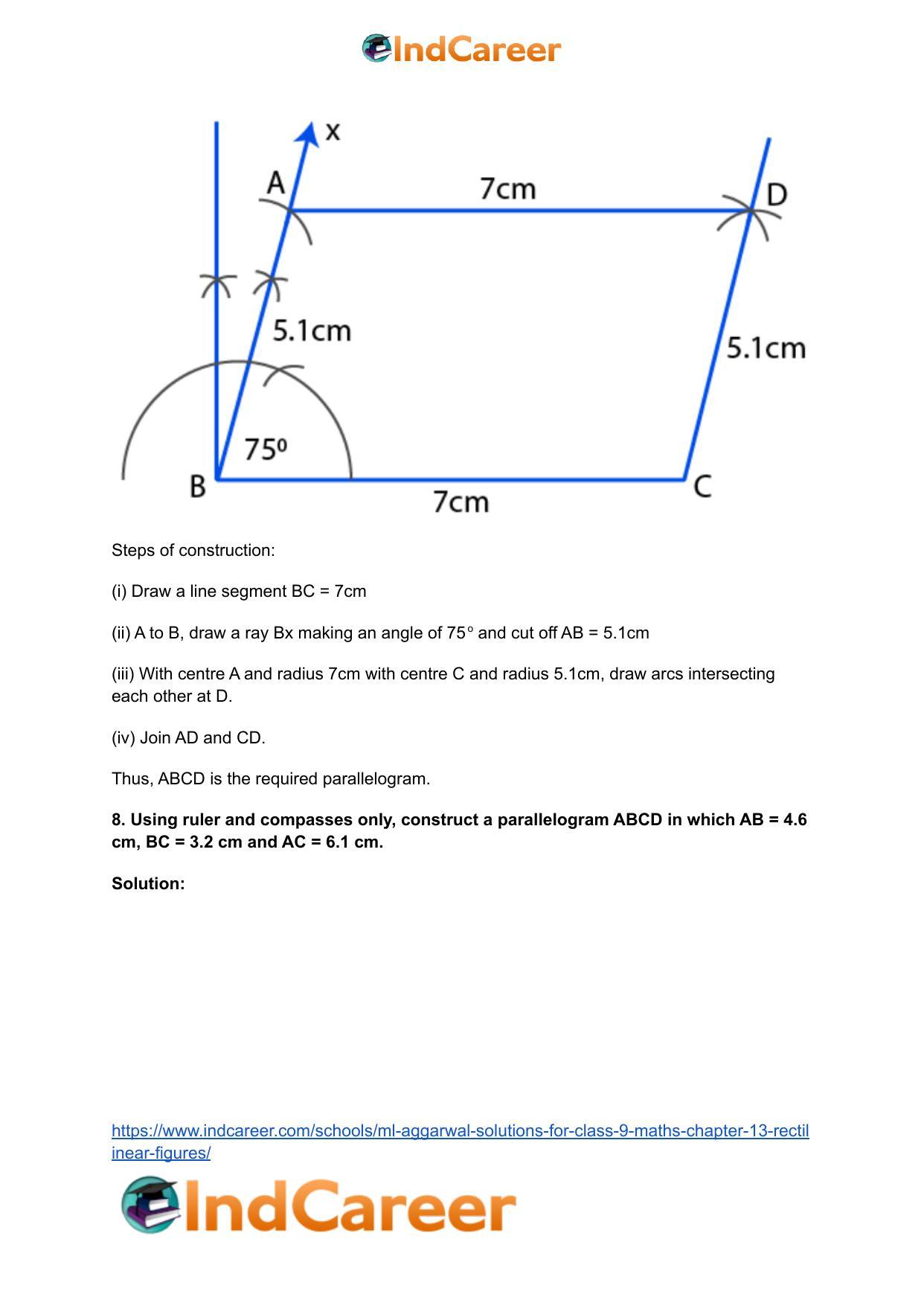 ML Aggarwal Solutions for Class 9 Maths Chapter 13- Rectilinear Figures - Page 54
