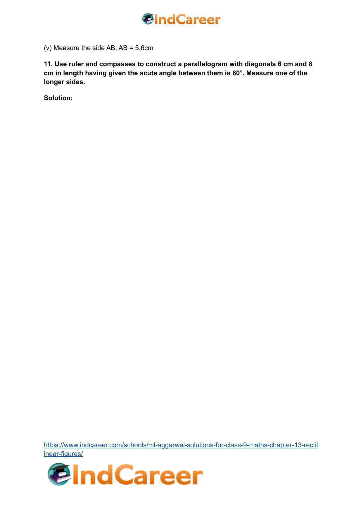 ML Aggarwal Solutions for Class 9 Maths Chapter 13- Rectilinear Figures - Page 58