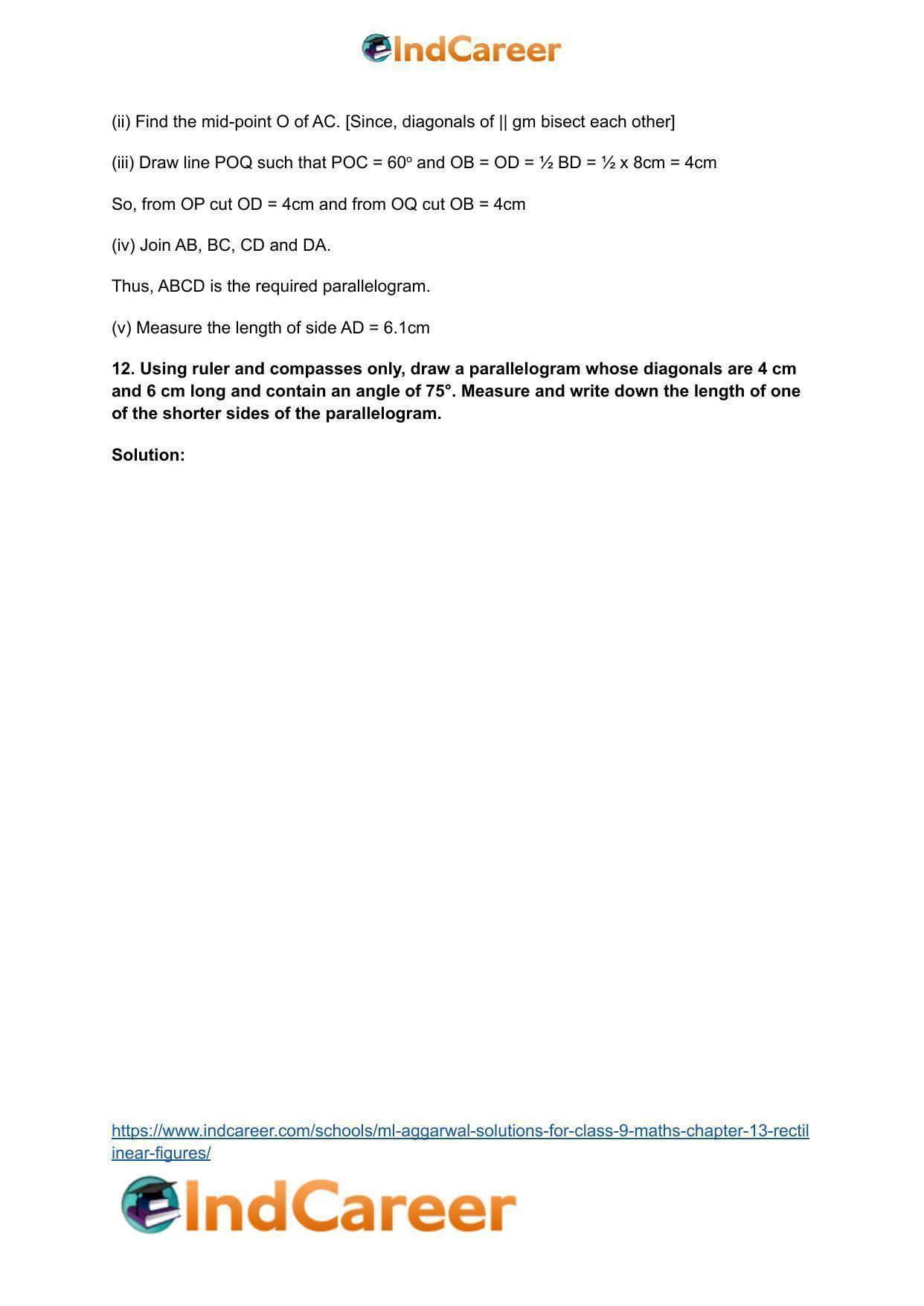 ML Aggarwal Solutions for Class 9 Maths Chapter 13- Rectilinear Figures - Page 60