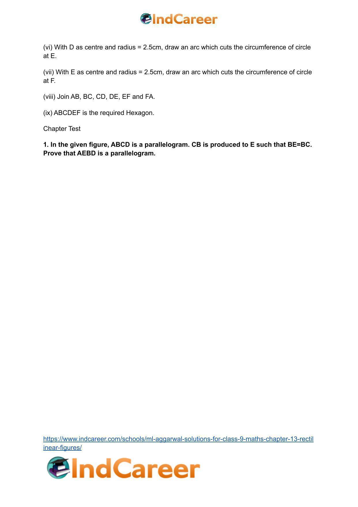 ML Aggarwal Solutions for Class 9 Maths Chapter 13- Rectilinear Figures - Page 74