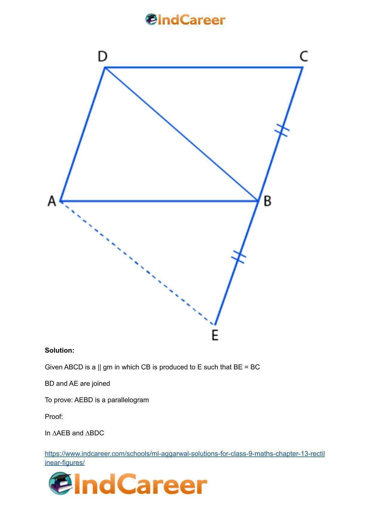 ML Aggarwal Solutions for Class 9 Maths Chapter 13- Rectilinear Figures - Page 75