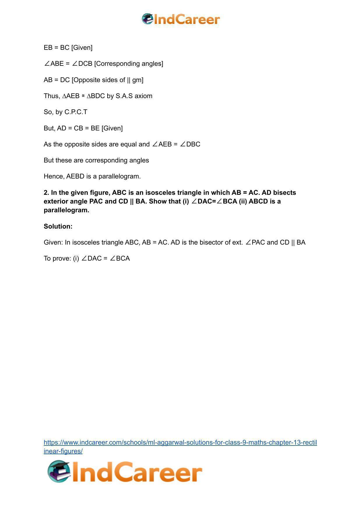 ML Aggarwal Solutions for Class 9 Maths Chapter 13- Rectilinear Figures - Page 76