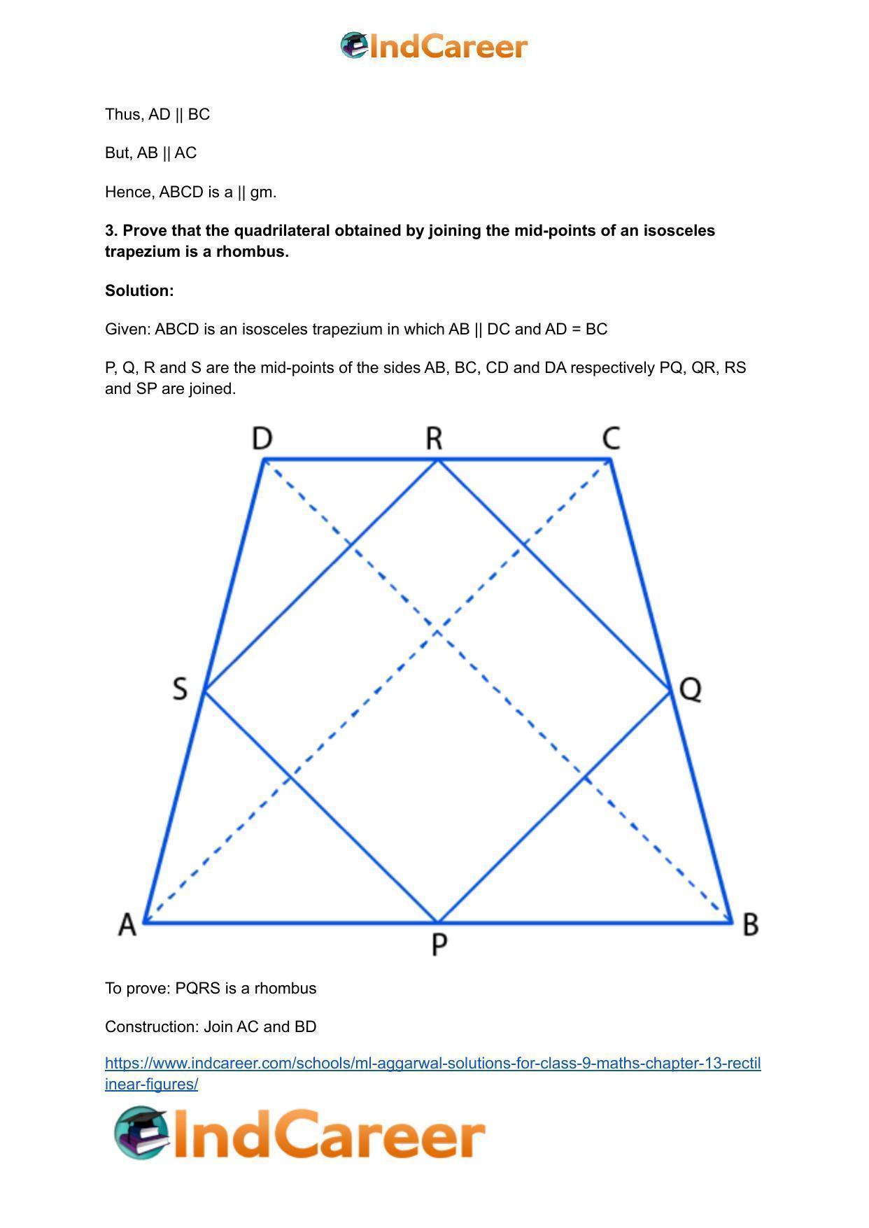 ML Aggarwal Solutions for Class 9 Maths Chapter 13- Rectilinear Figures - Page 78