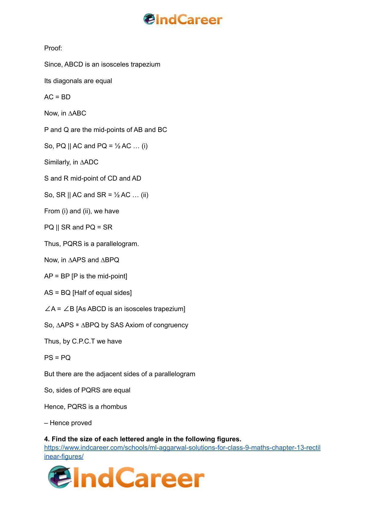 ML Aggarwal Solutions for Class 9 Maths Chapter 13- Rectilinear Figures - Page 79