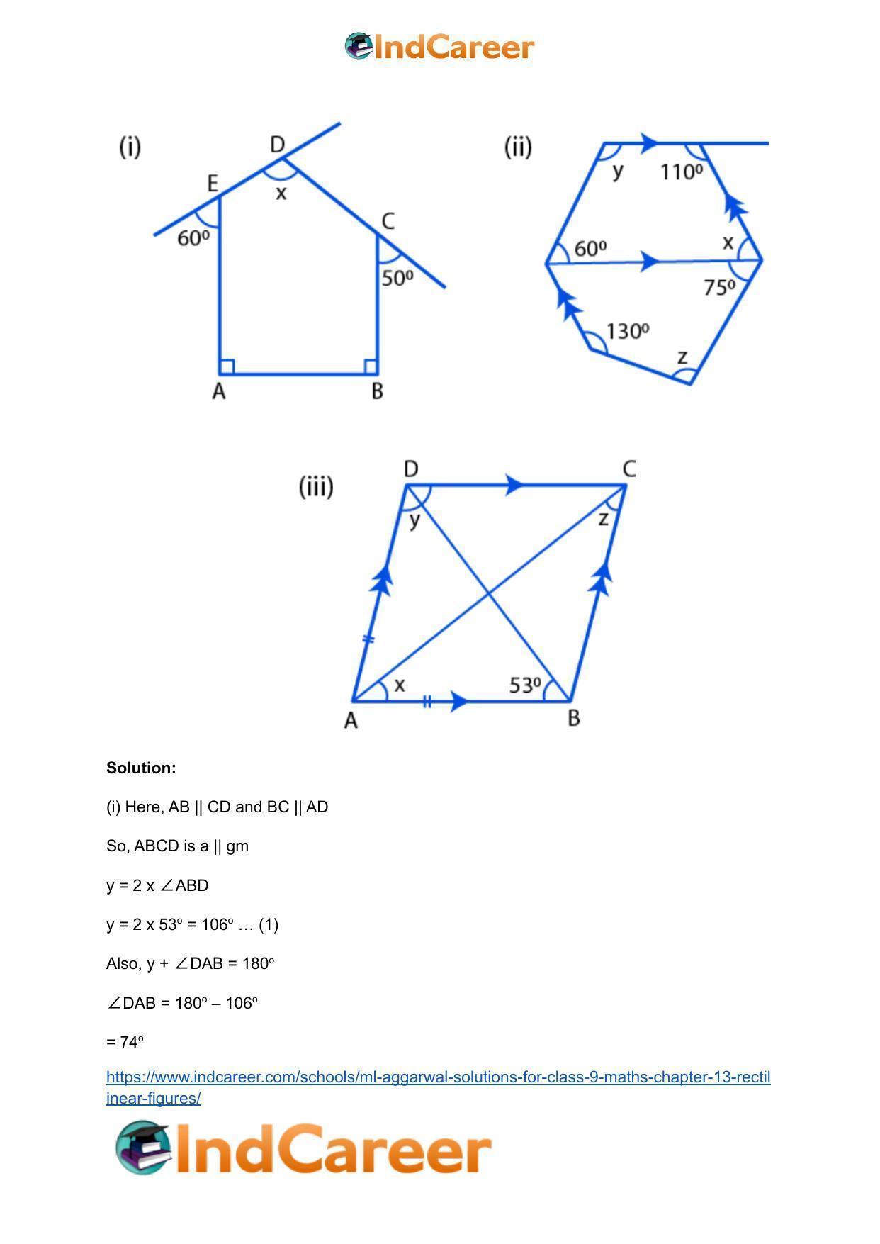 ML Aggarwal Solutions for Class 9 Maths Chapter 13- Rectilinear Figures - Page 83