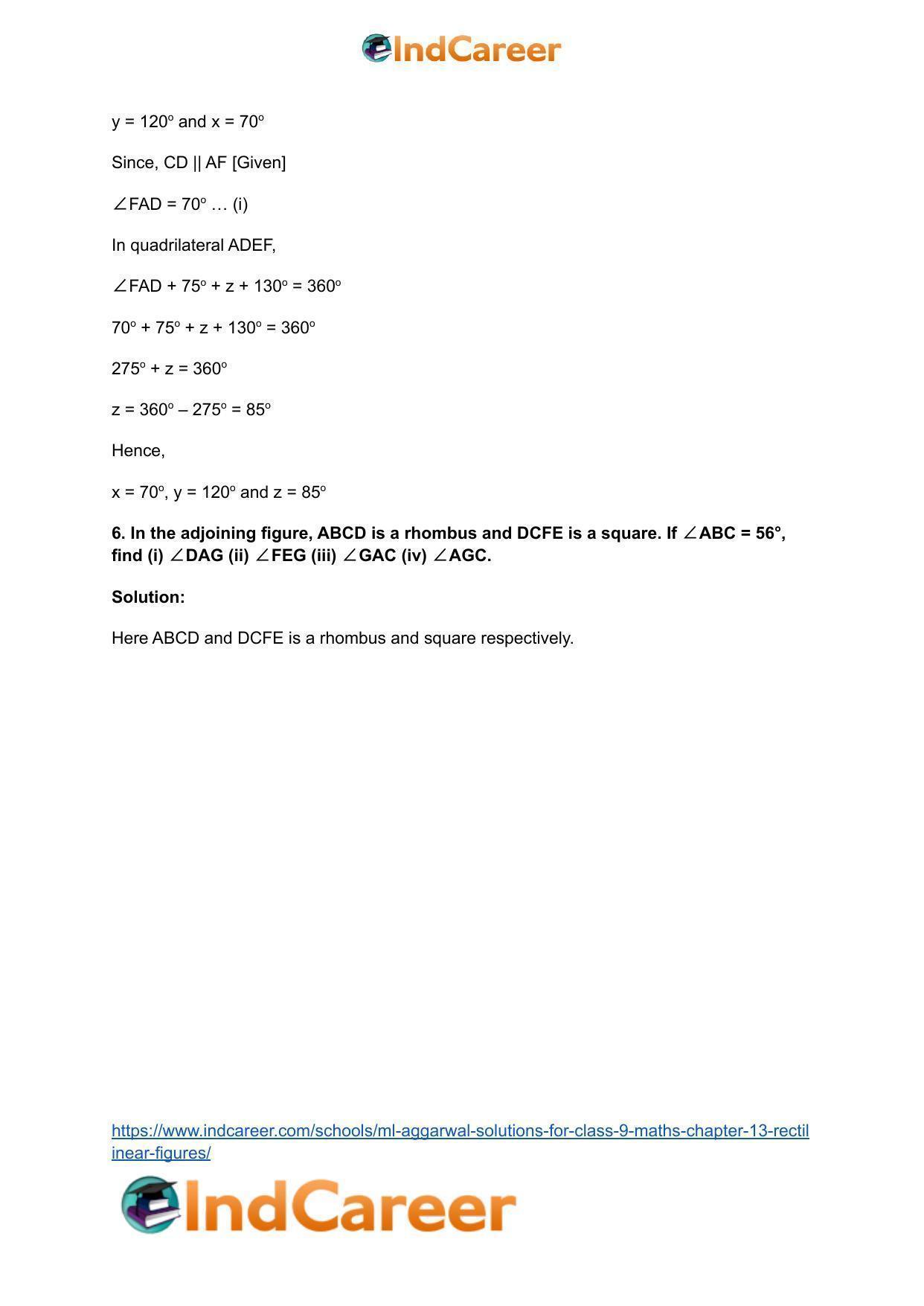 ML Aggarwal Solutions for Class 9 Maths Chapter 13- Rectilinear Figures - Page 85