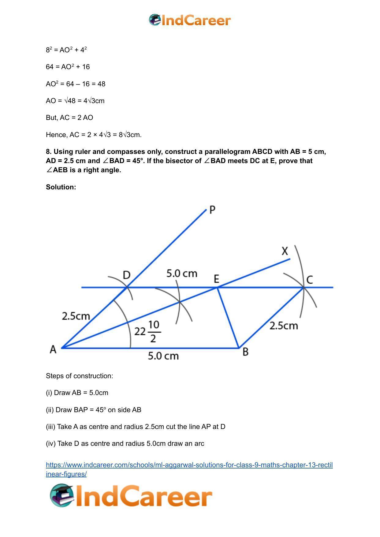 ML Aggarwal Solutions for Class 9 Maths Chapter 13- Rectilinear Figures - Page 89