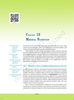 NCERT Book for Class 11 Biology Chapter 12 Mineral Nutrition