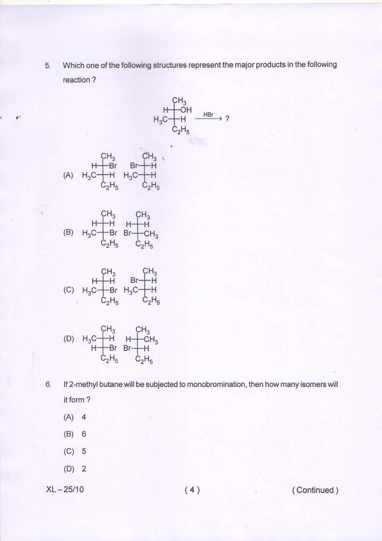 Odisha CPET CHEMISTRY 2020 Question Paper - Page 5