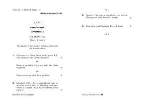 Meghalaya Board (MBOSE) Class 11 Geography (practical) 2022 Question Paper