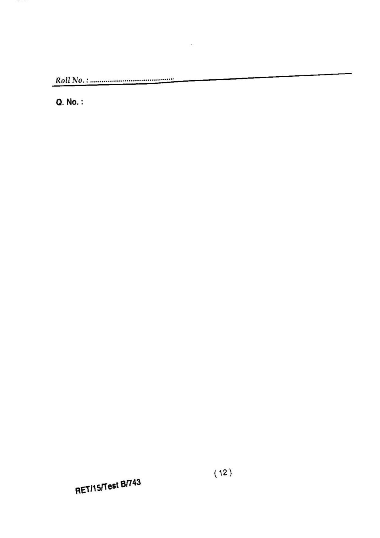 BHU RET ENTOMOLOGY & AG. ZOOLOGY 2015 Question Paper - Page 14