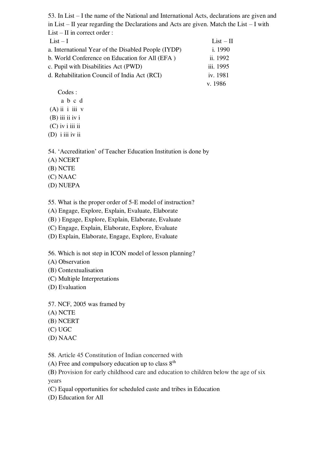 Odisha CPET 2021 EDUCATION Question Paper - Page 8