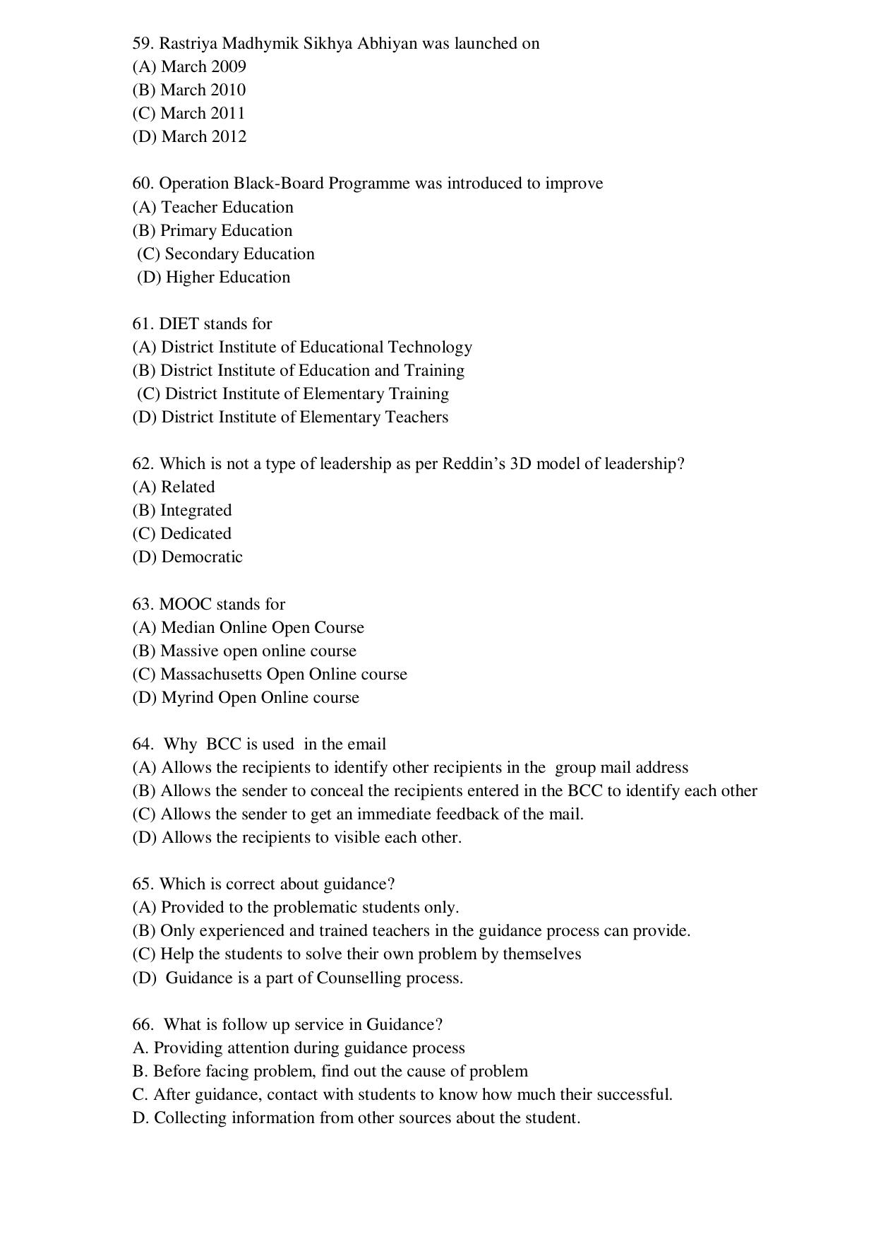 Odisha CPET 2021 EDUCATION Question Paper - Page 9