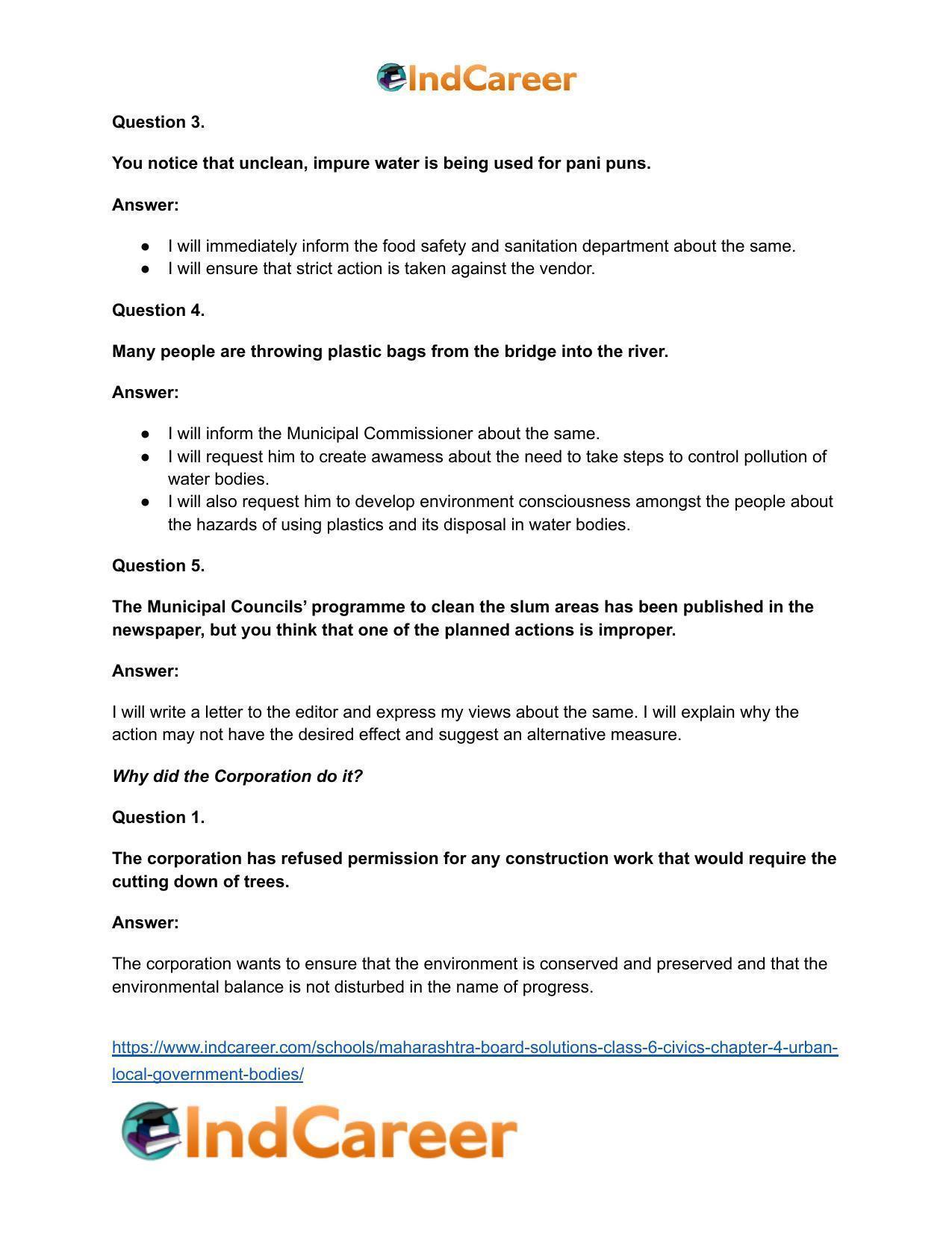 Maharashtra Board Solutions Class 6-Civics: Chapter 4- Urban Local Government Bodies - Page 6