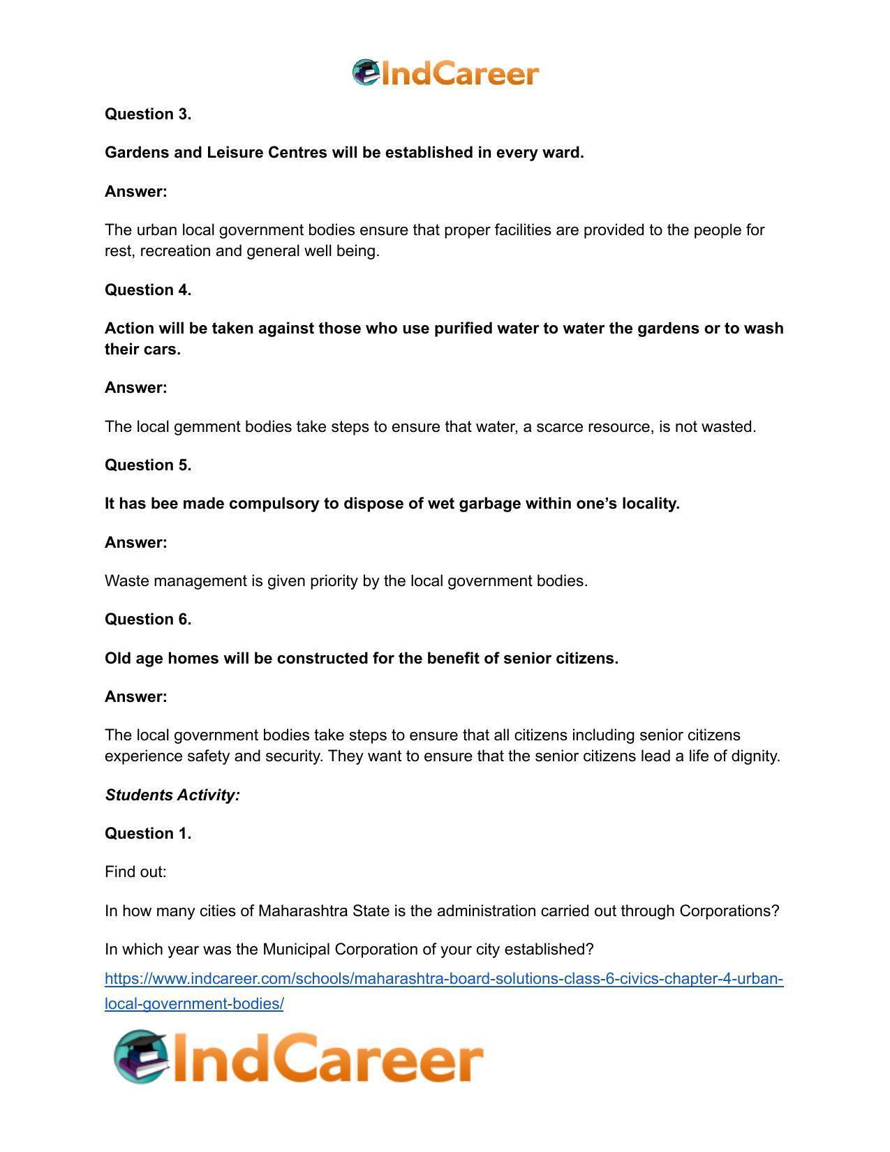 Maharashtra Board Solutions Class 6-Civics: Chapter 4- Urban Local Government Bodies - Page 8