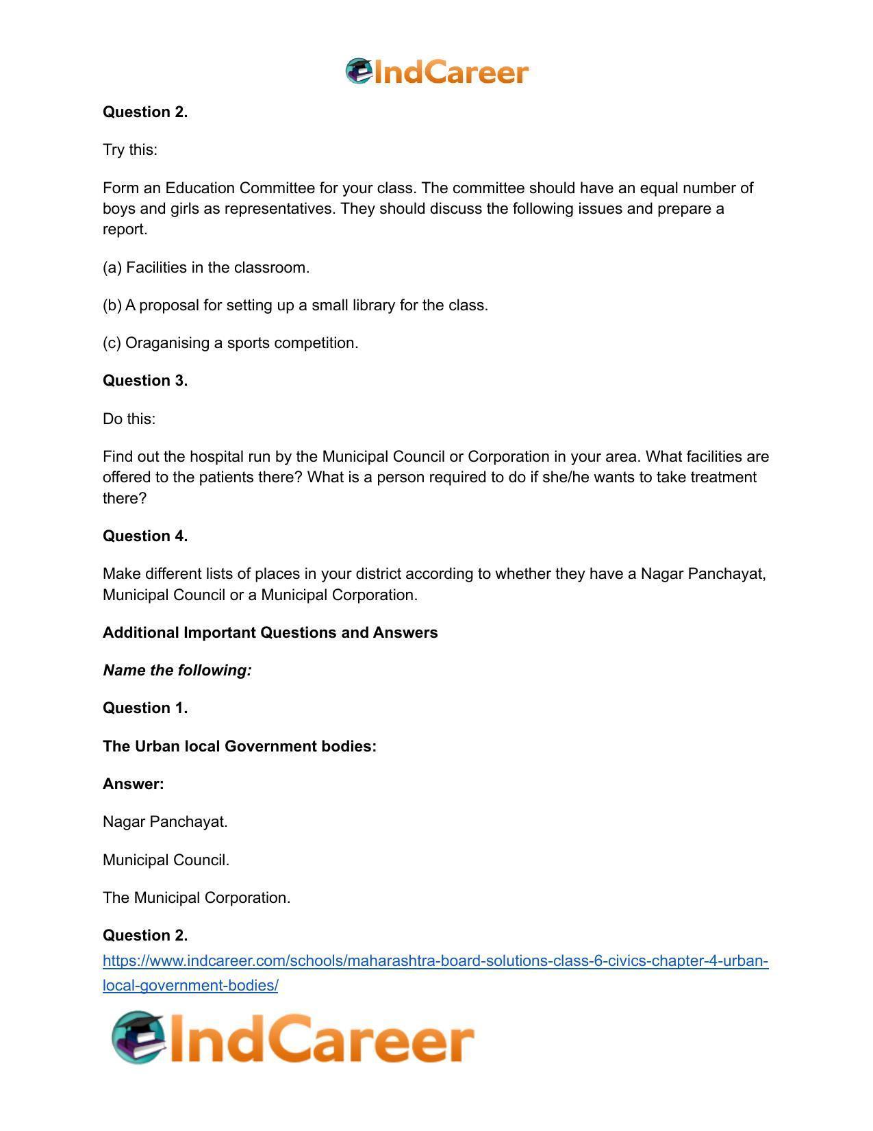 Maharashtra Board Solutions Class 6-Civics: Chapter 4- Urban Local Government Bodies - Page 9