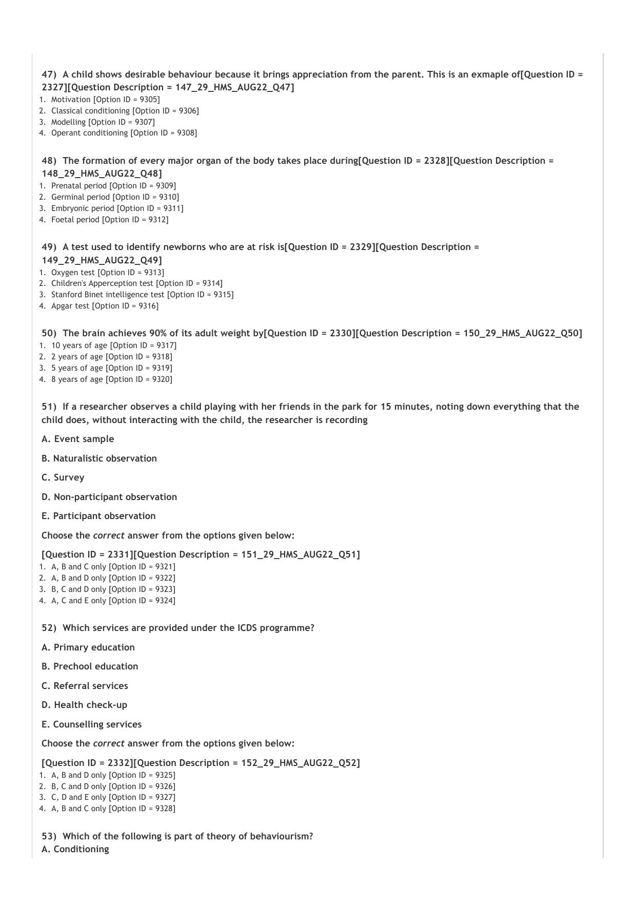 ICAR AIEEA PG 2022 COMMUNITY SCIENCE Question Paper - Page 9