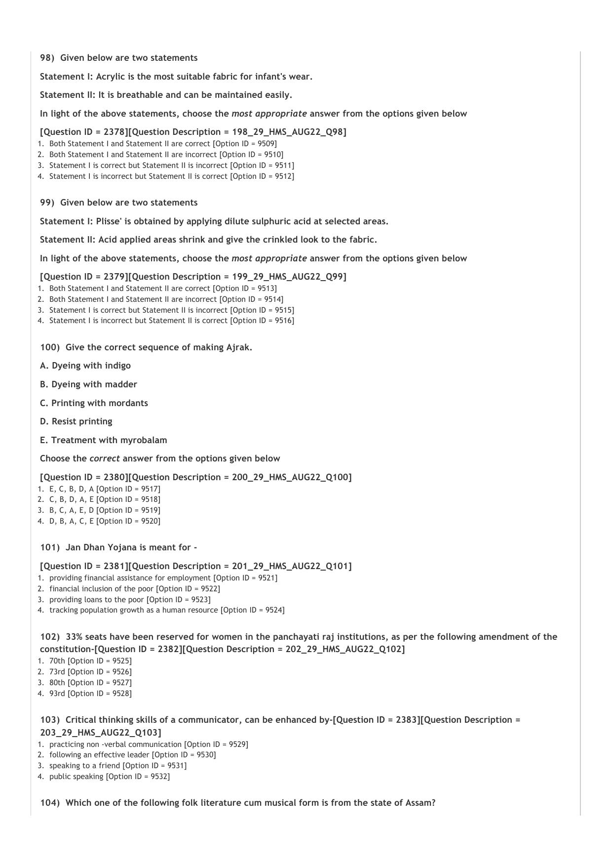 ICAR AIEEA PG 2022 COMMUNITY SCIENCE Question Paper - Page 19