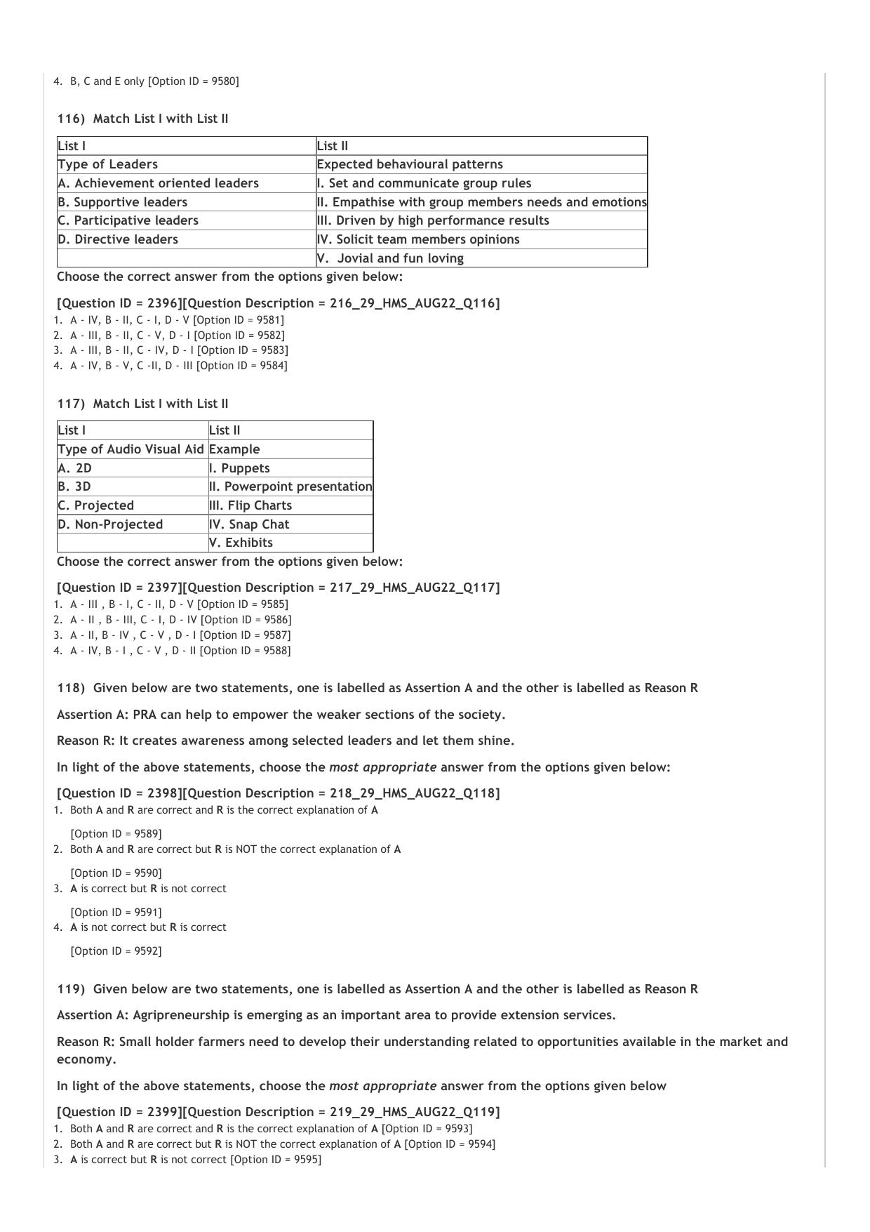 ICAR AIEEA PG 2022 COMMUNITY SCIENCE Question Paper - Page 22