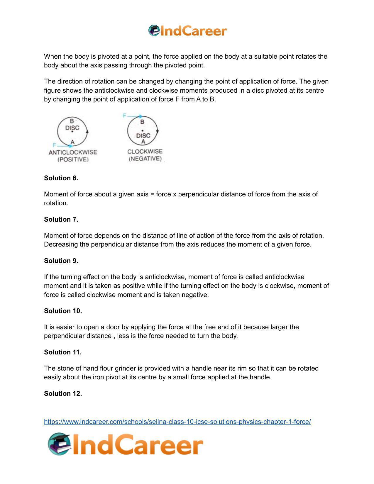 Selina Class 10 ICSE Solutions Physics : Chapter 1- Force - Page 3