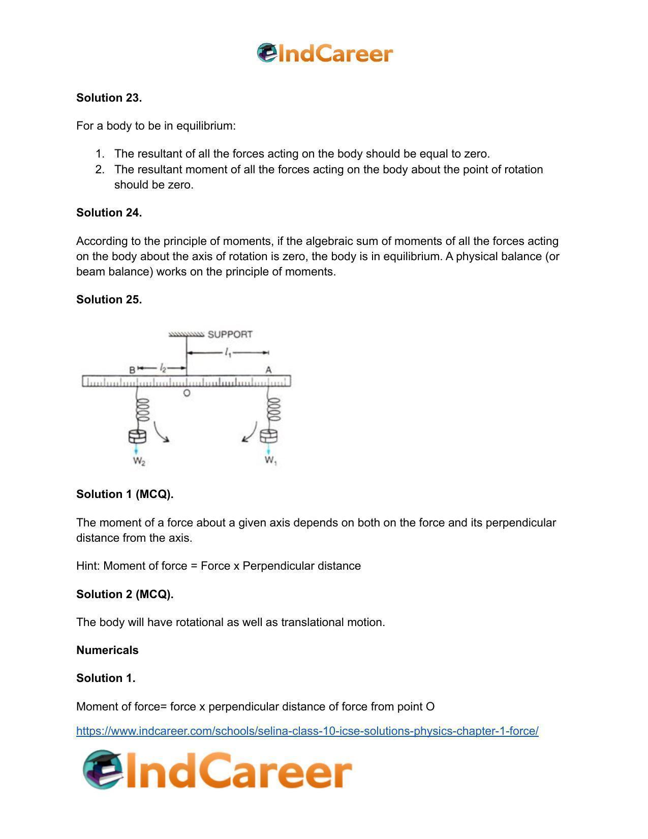 Selina Class 10 ICSE Solutions Physics : Chapter 1- Force - Page 8