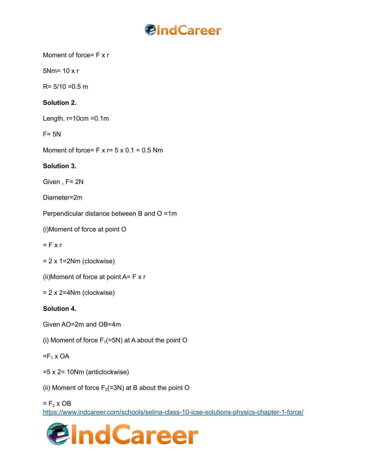Selina Class 10 ICSE Solutions Physics : Chapter 1- Force - Page 9