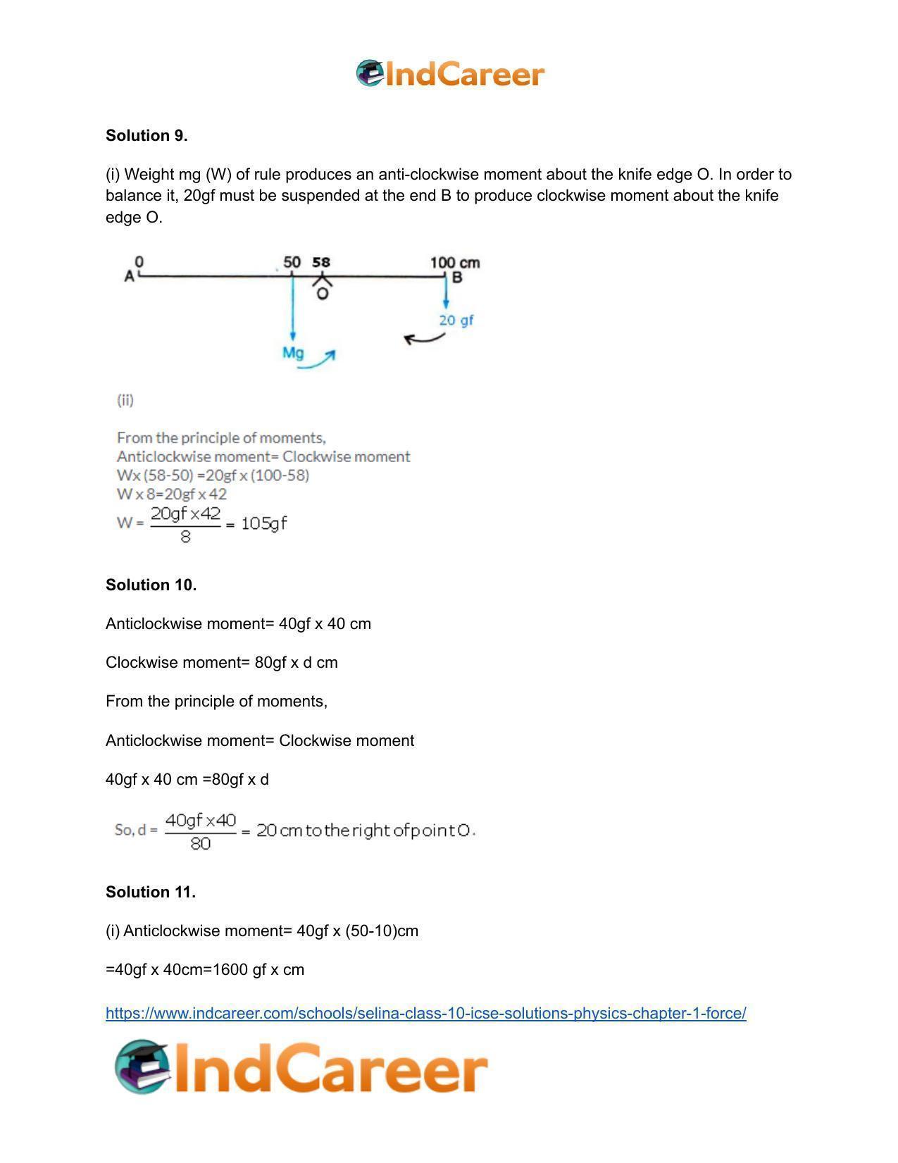 Selina Class 10 ICSE Solutions Physics : Chapter 1- Force - Page 12